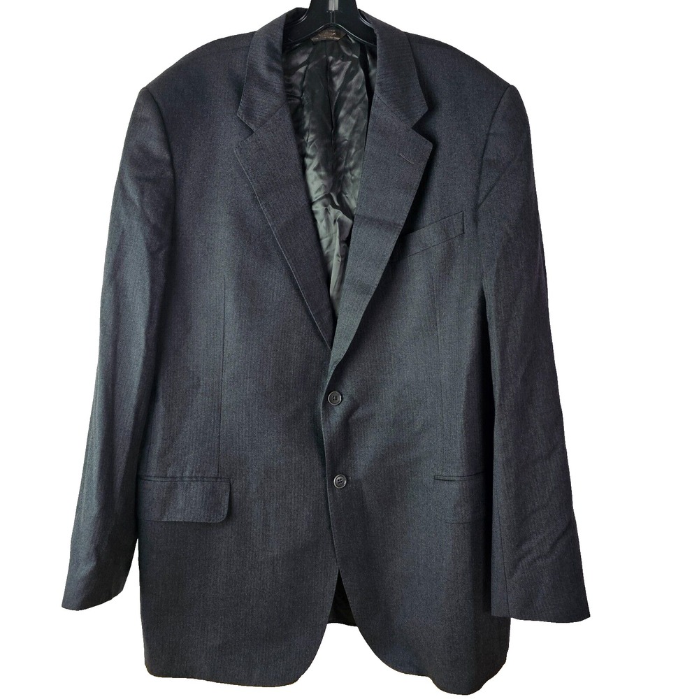 Paul Stuart Sport Coat Sz 46 Wool Cashmere Gray Blazer Jacket Mens Italy Luxury
